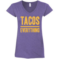 Taco Over Everything Ladies' Fitted Softstyle V-Neck T-Shirt (text only)